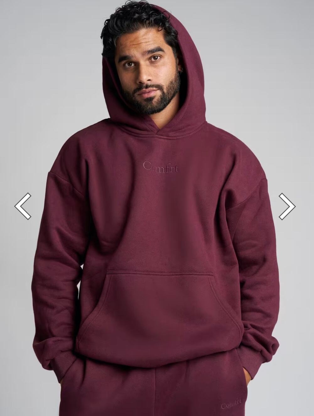 Comfrt Signature Heavyweight Hoodie Oversized Maroon Unisex Size Medium